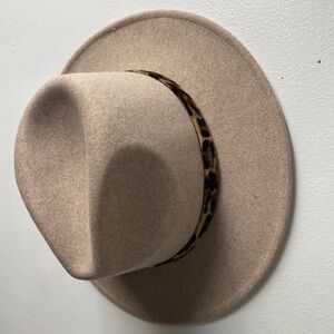 Stylish C.C Tan Fedora with Leopard Band